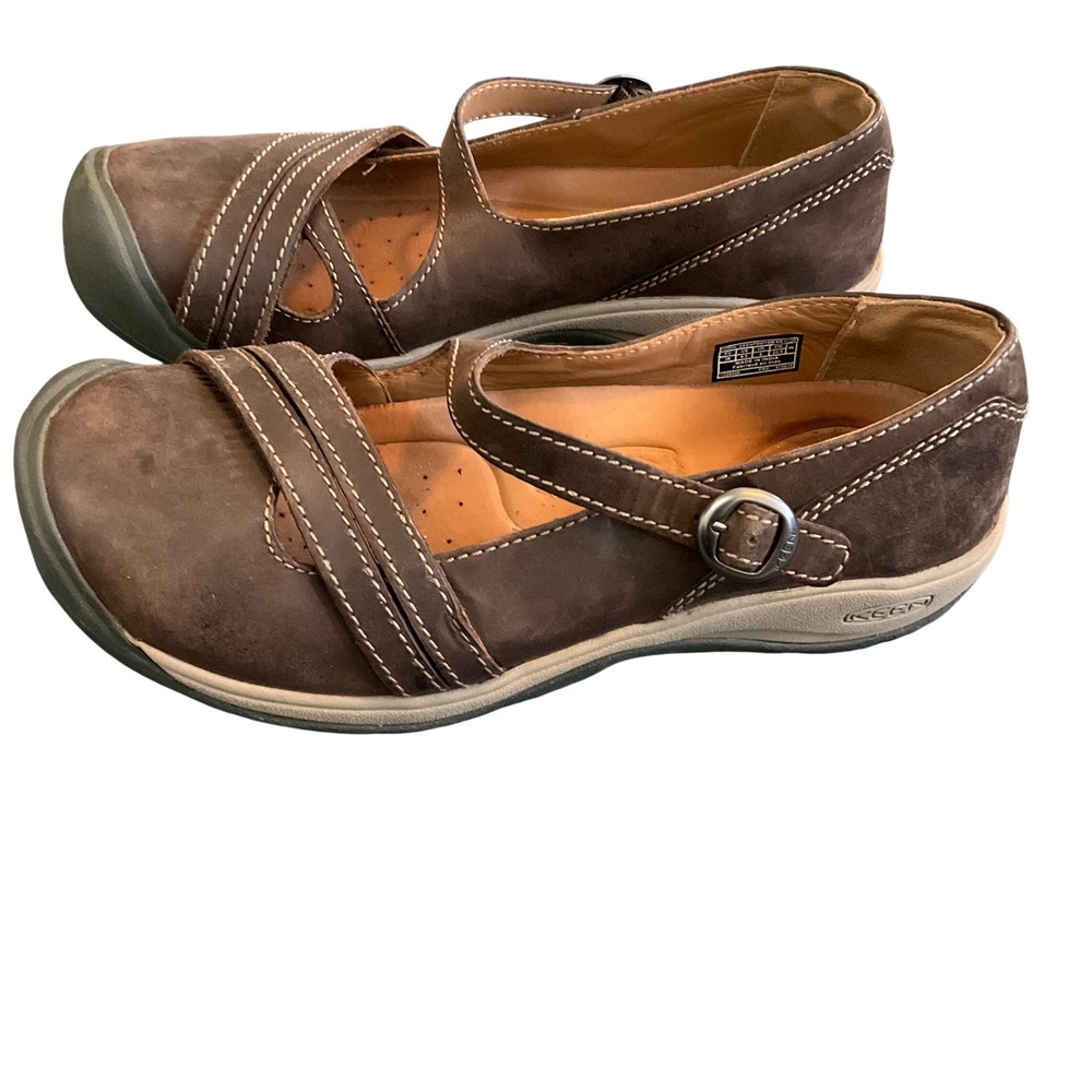 Keen Presidio II Mary Jane Women 8.5 Brown Leather Comfort Walking Shoes 1020320